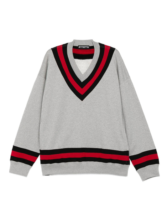 v-neck varsity sweater