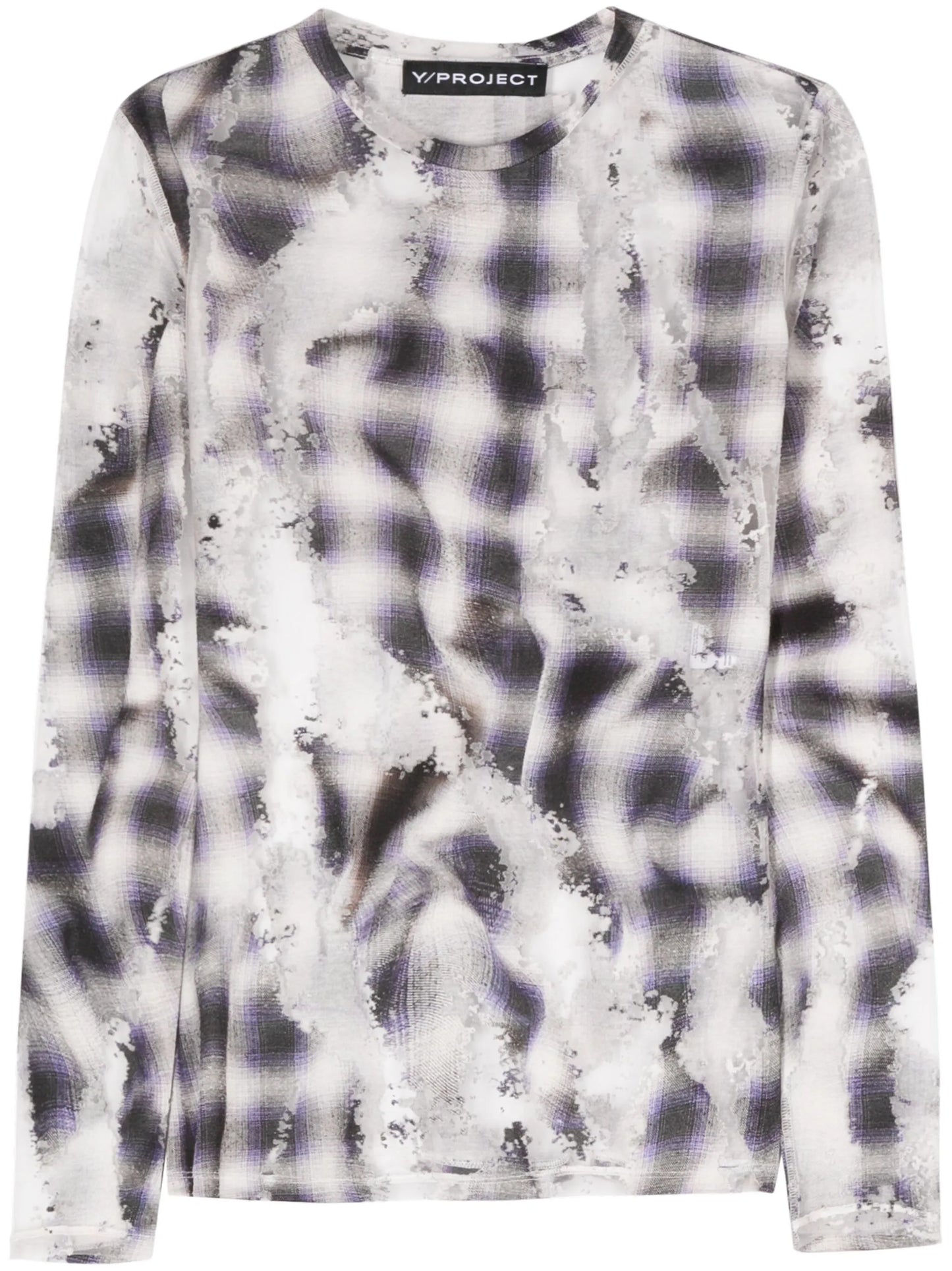 devoré-effect checked "Blue" top