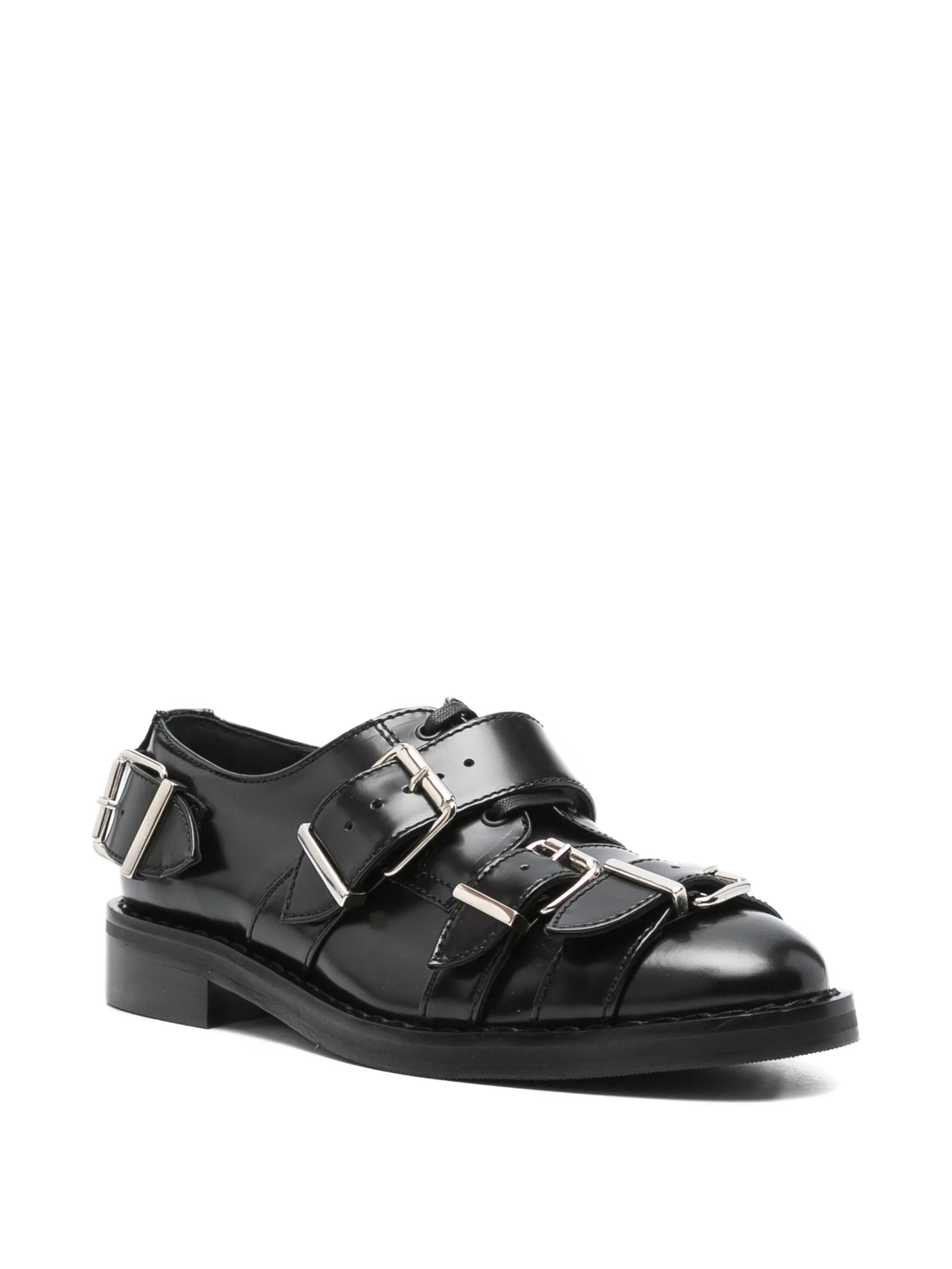 multi-buckle derby shoes