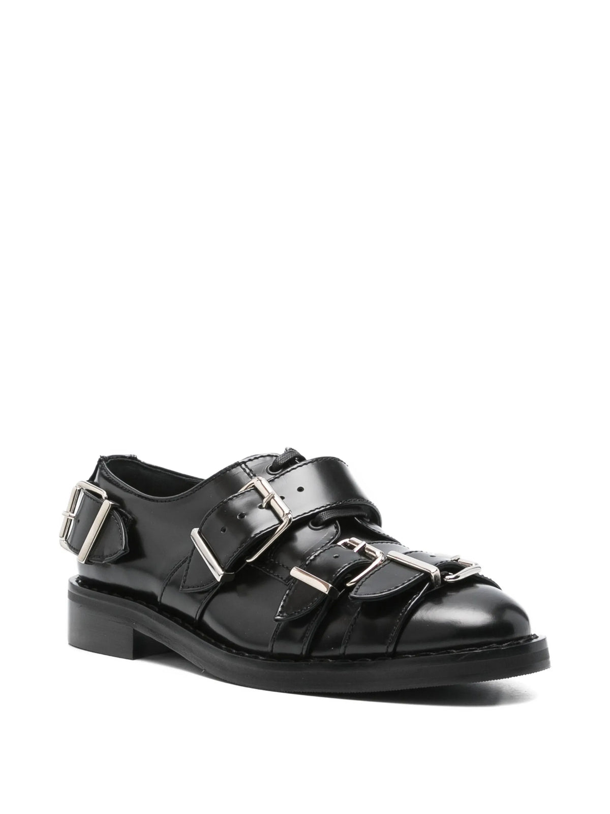 multi-buckle derby shoes