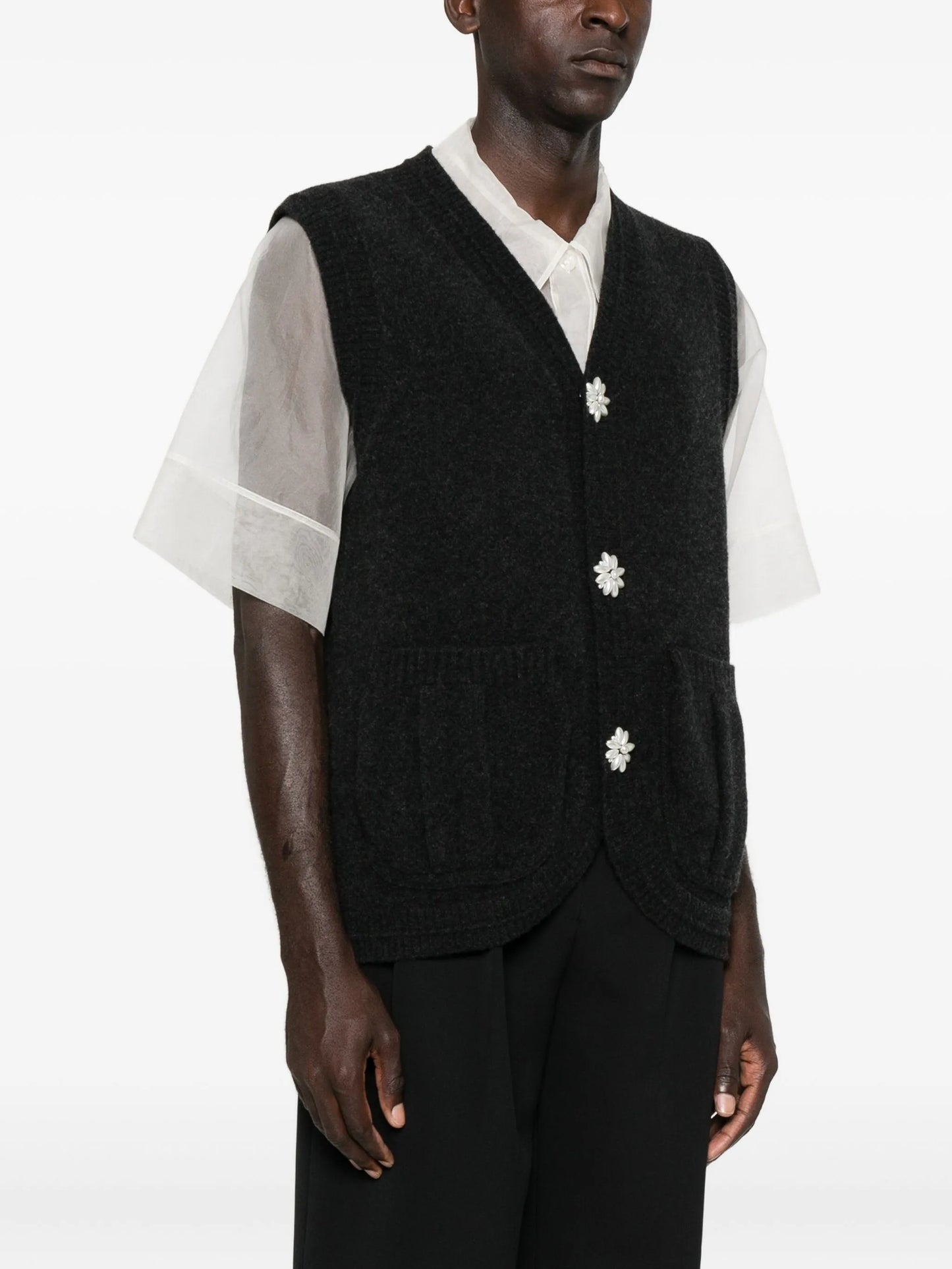 floral-button vest