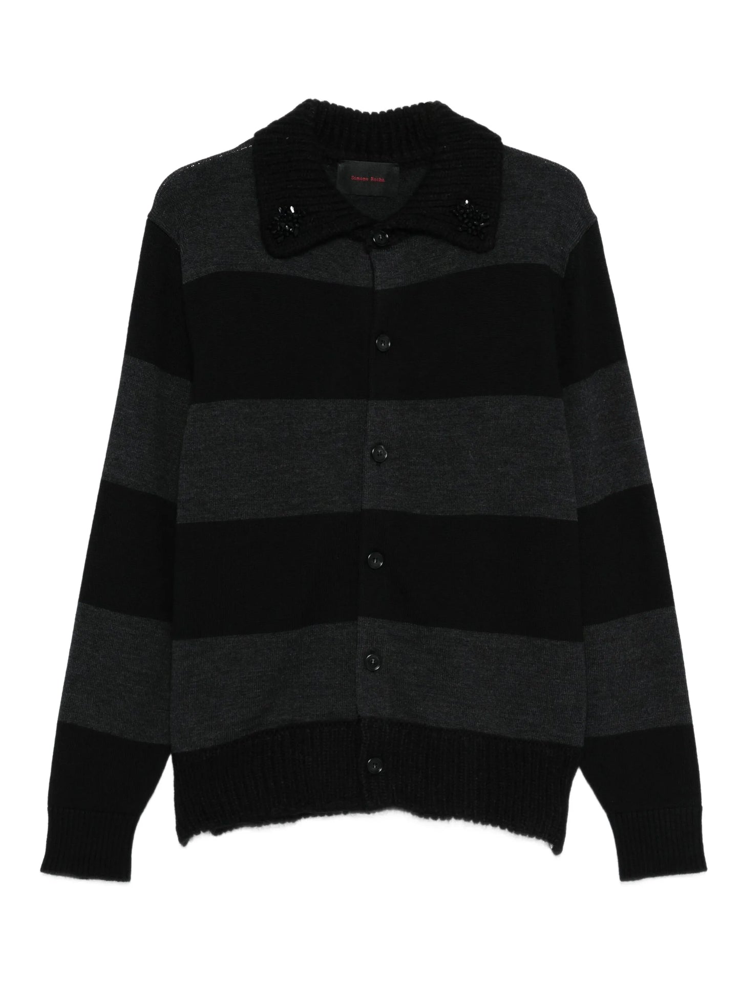 embellished striped cardigan