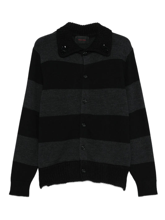 embellished striped cardigan