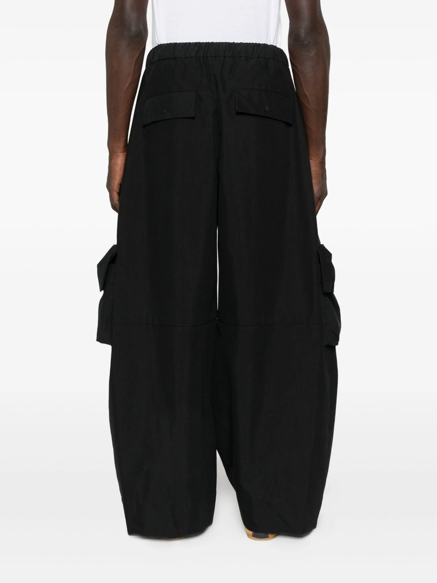 drawstring-fastening multi-pockets trousers