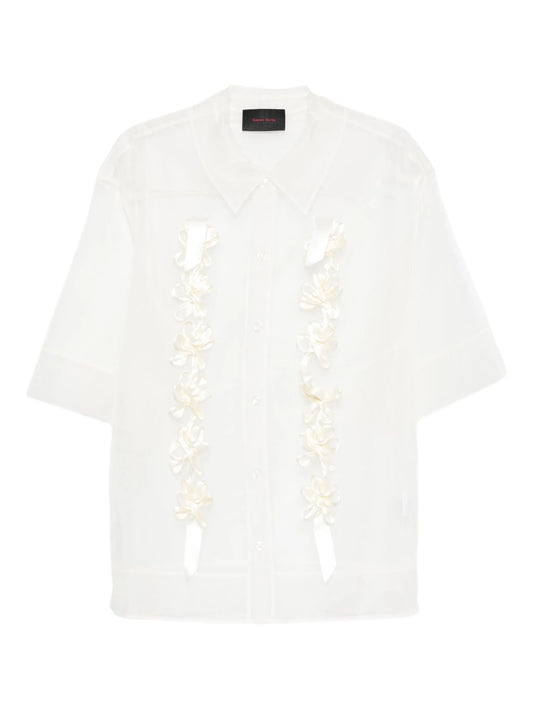 floral-ribbon shirt