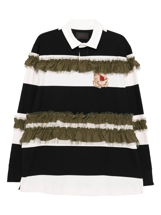 ruffle-detail polo shirt