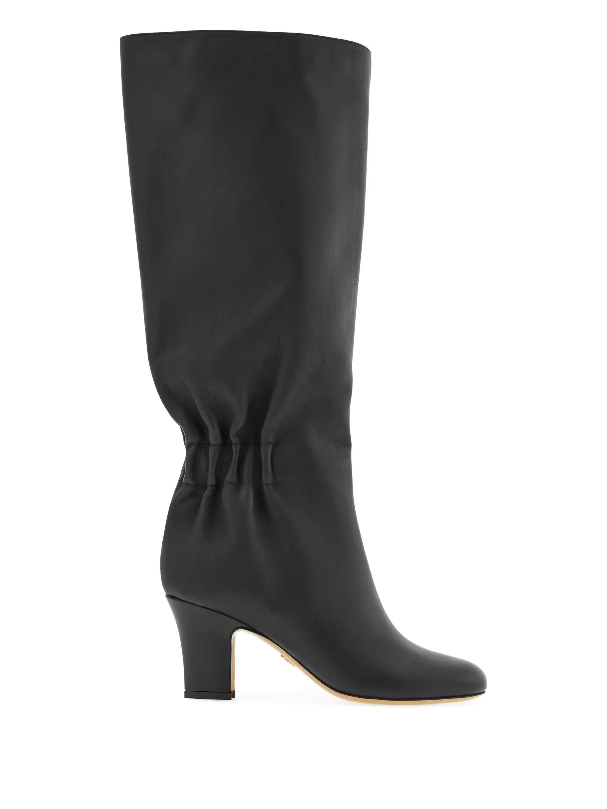 70mm ruched leather boots