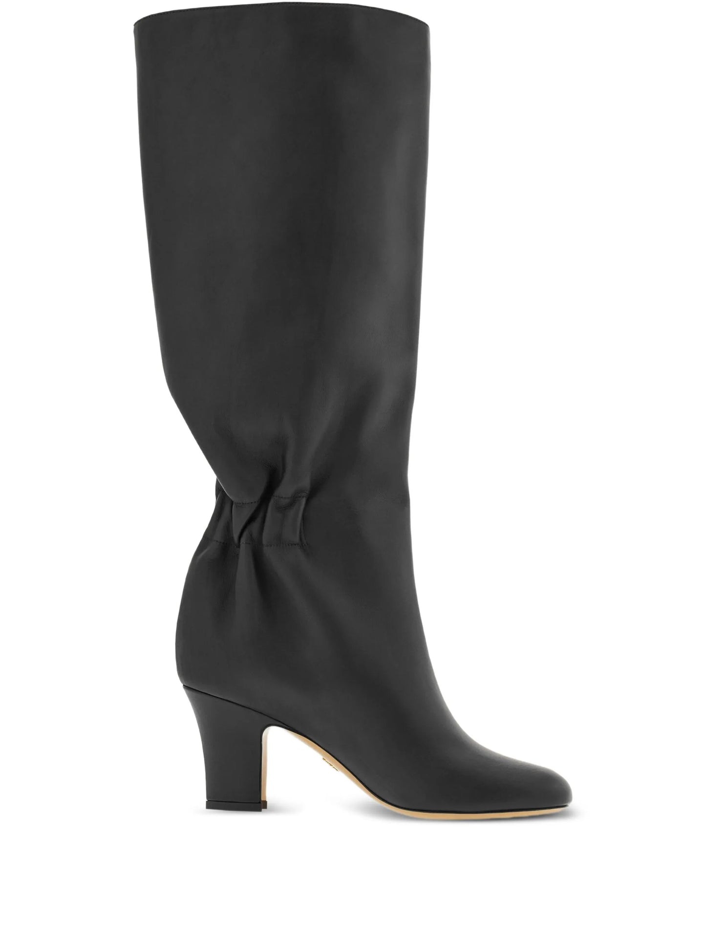 70mm ruched leather boots