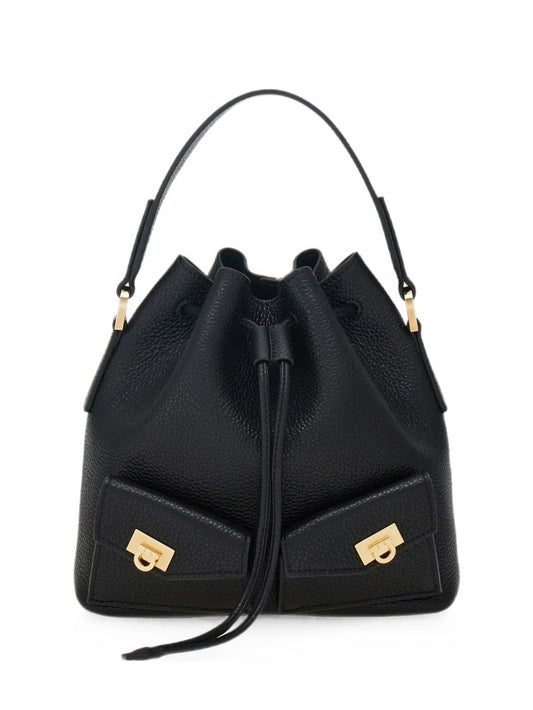 multi-pocket bucket bag