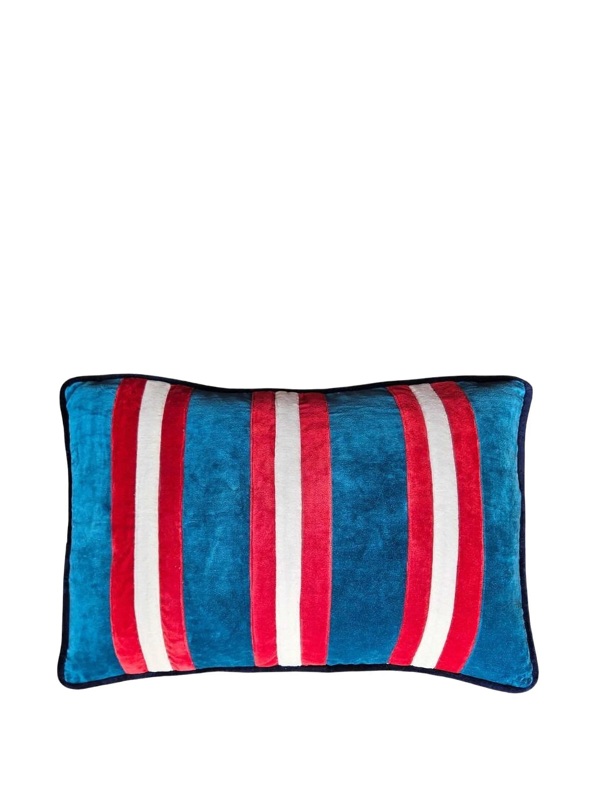 striped velvet cushion (60cm x 40cm)