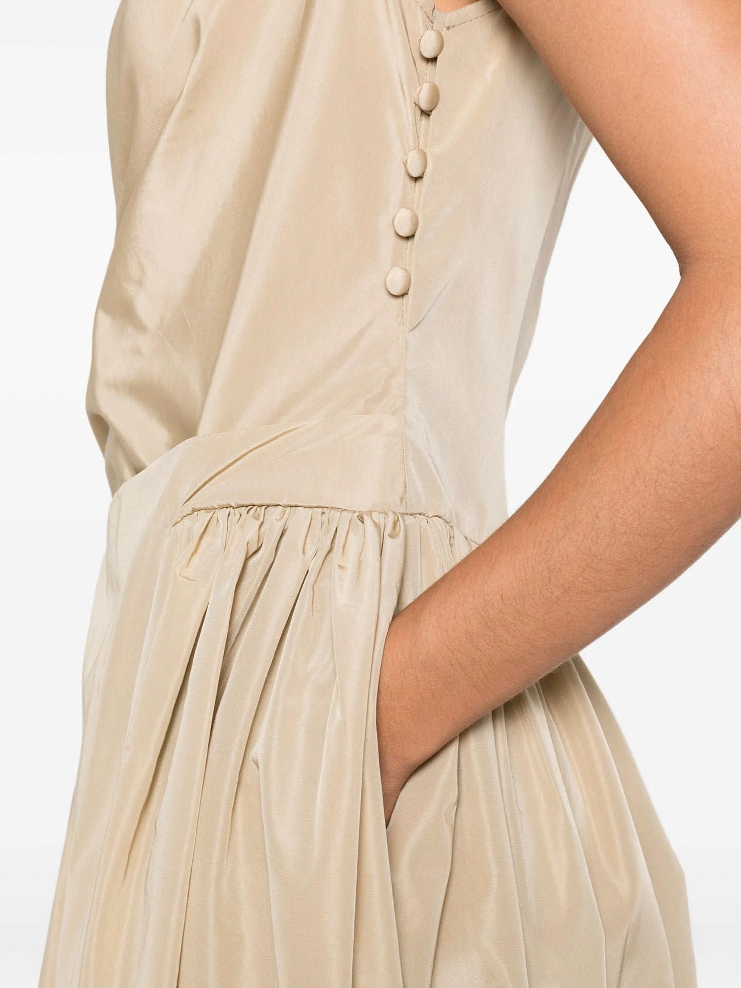 draped-detail midi dress
