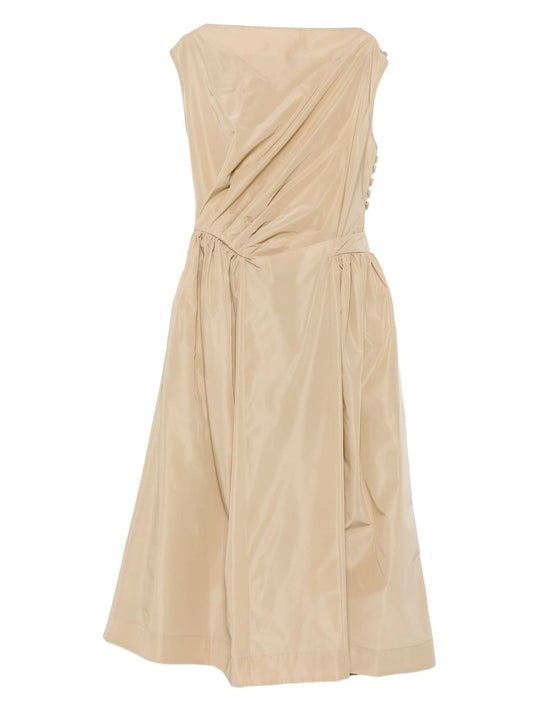 draped-detail midi dress