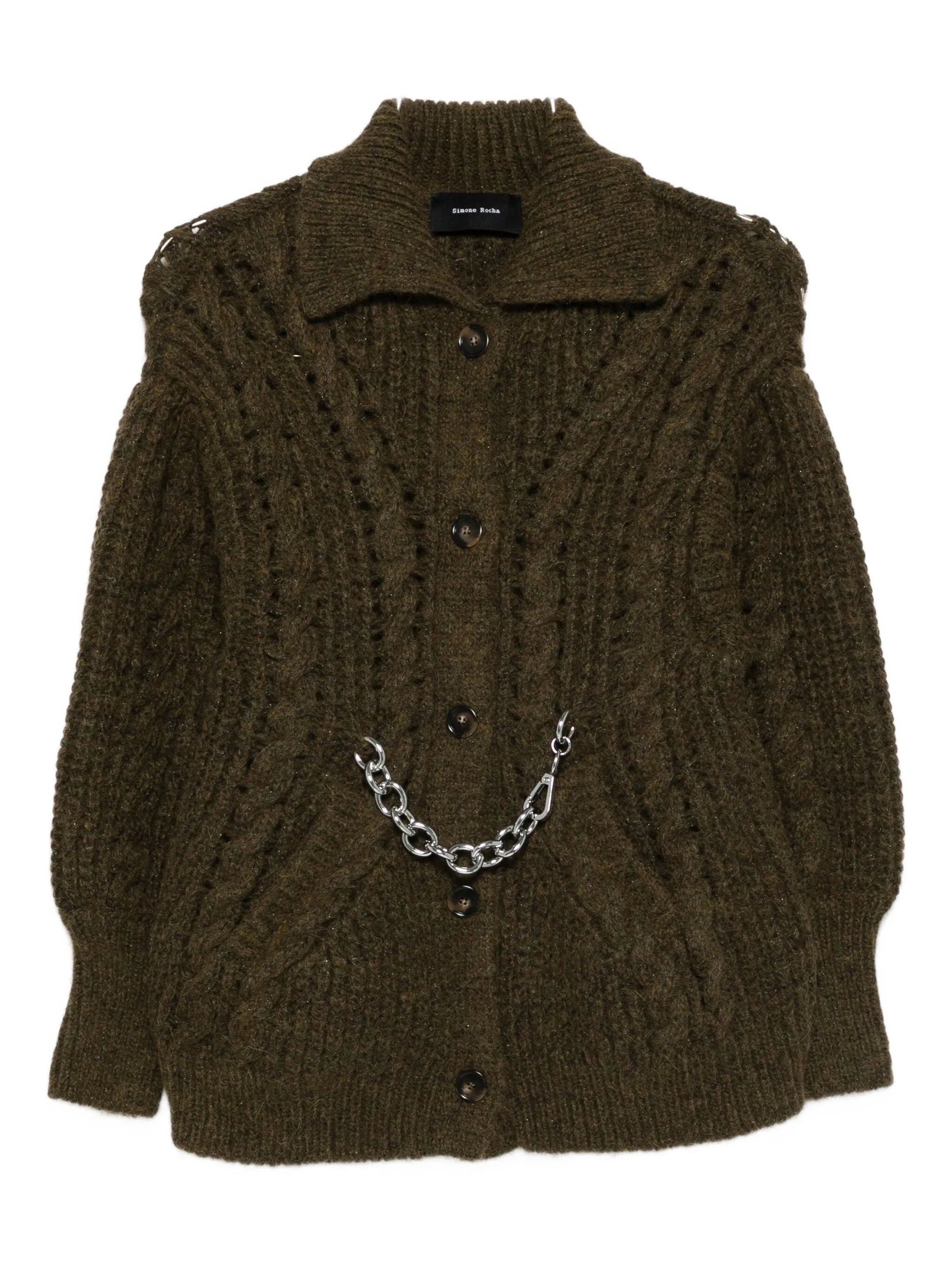 chain-detail cardigan