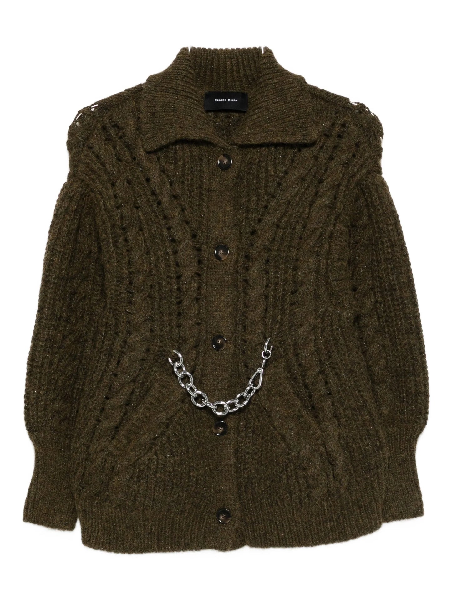 chain-detail cardigan