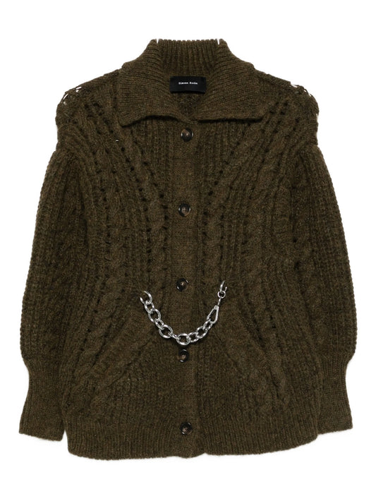 chain-detail cardigan