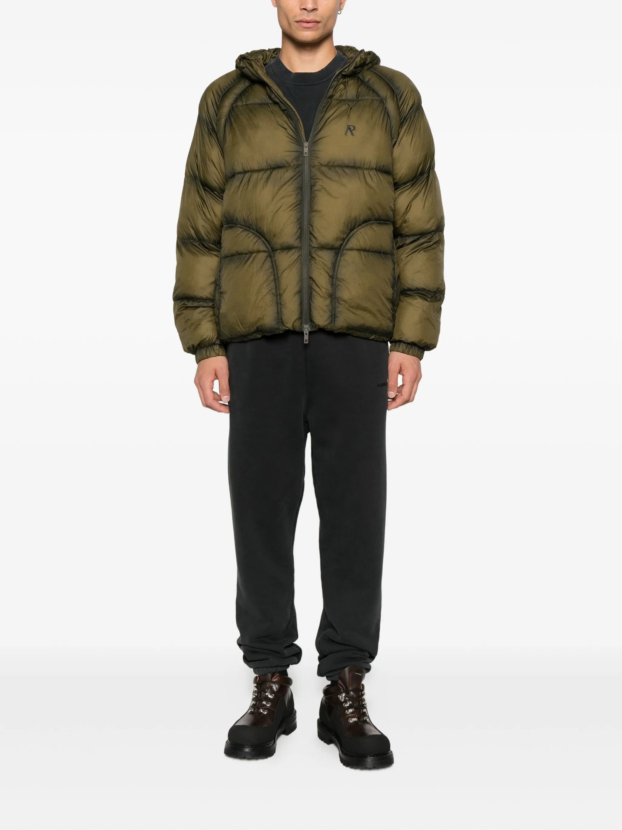 translucent hooded puffer jacket