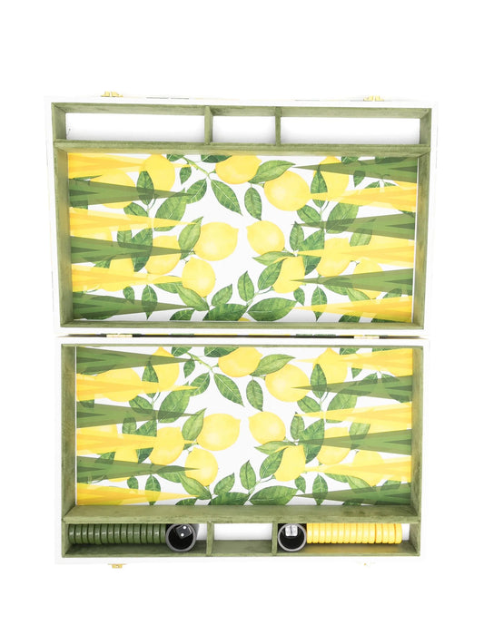 lemon-print backgammon set