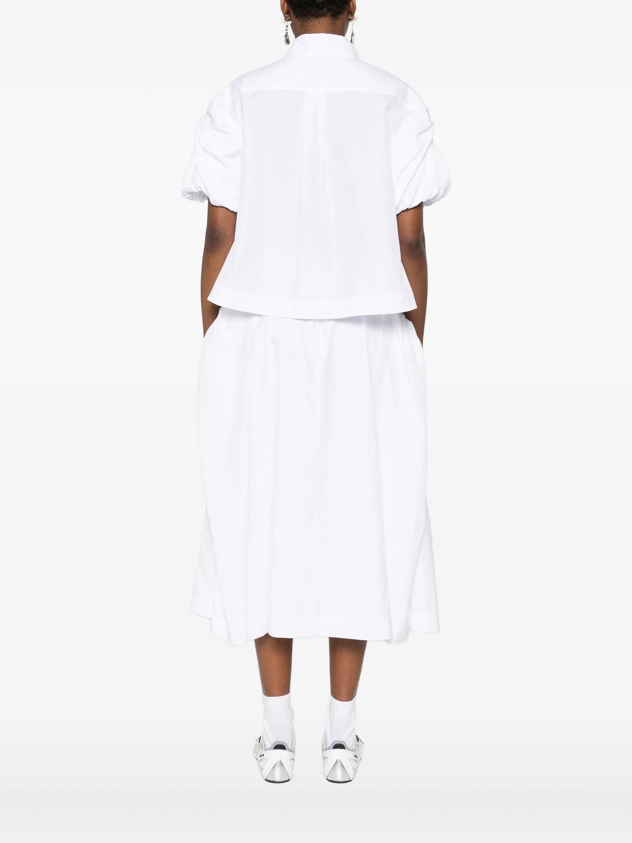 cropped puff-sleeves shirt