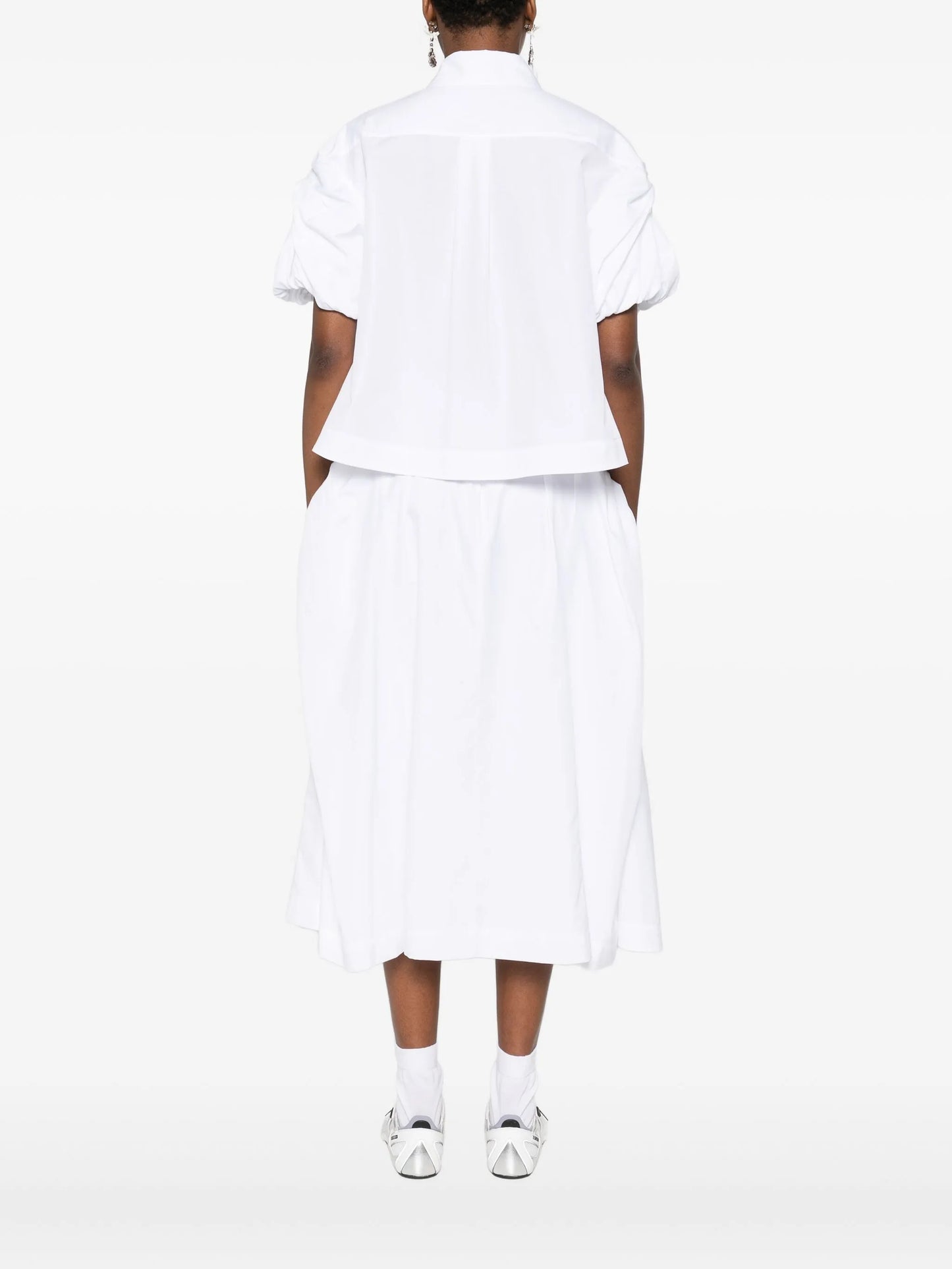cropped puff-sleeves shirt