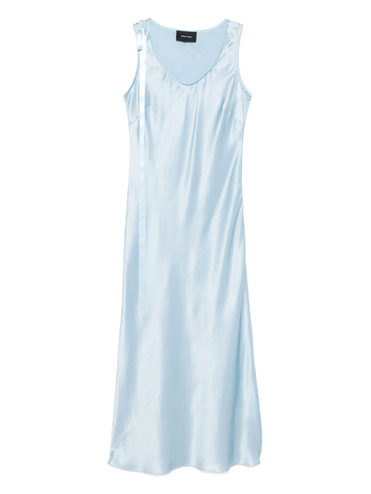 bow-detail silk dress