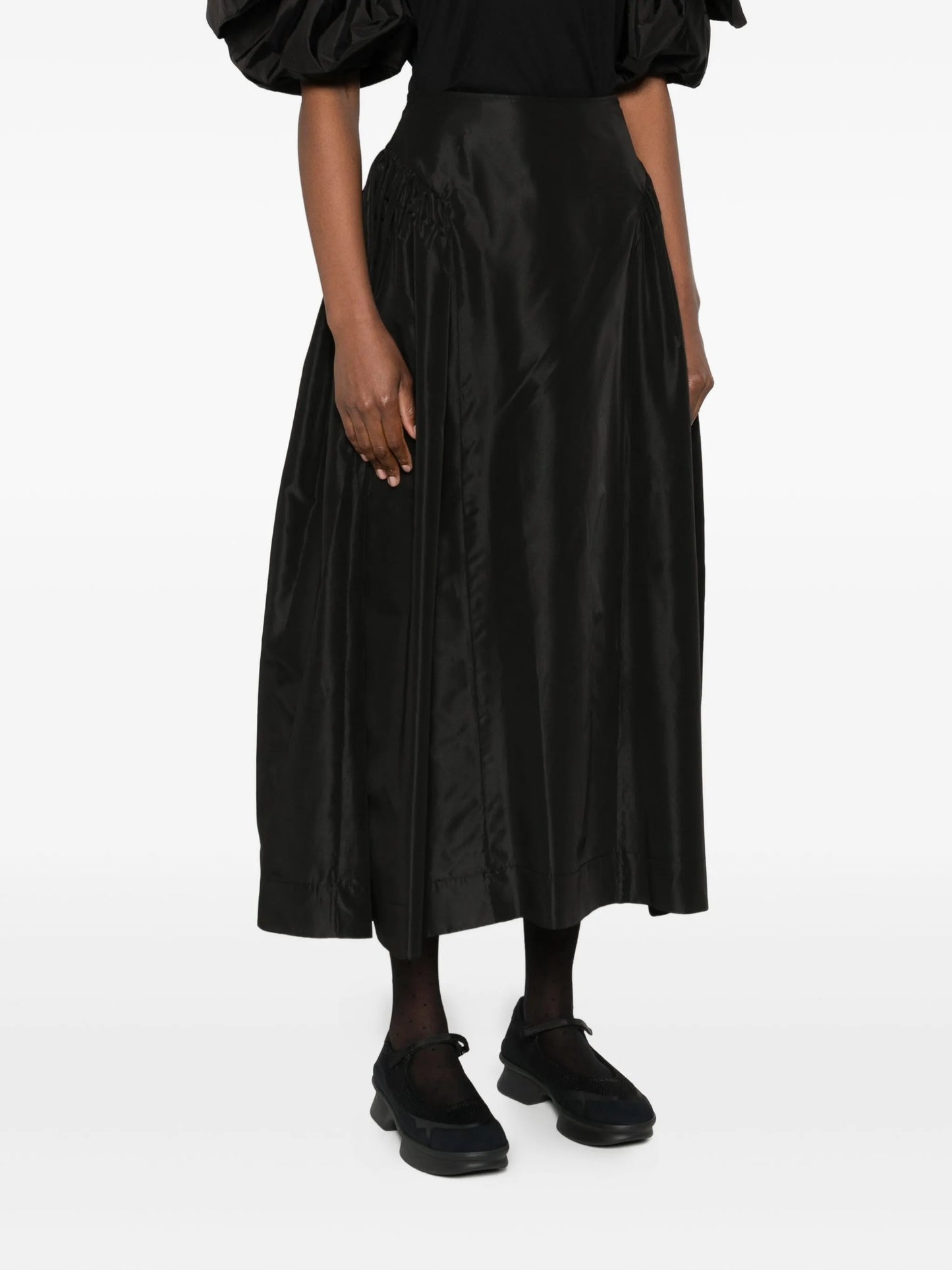 pleated-details midi skirt