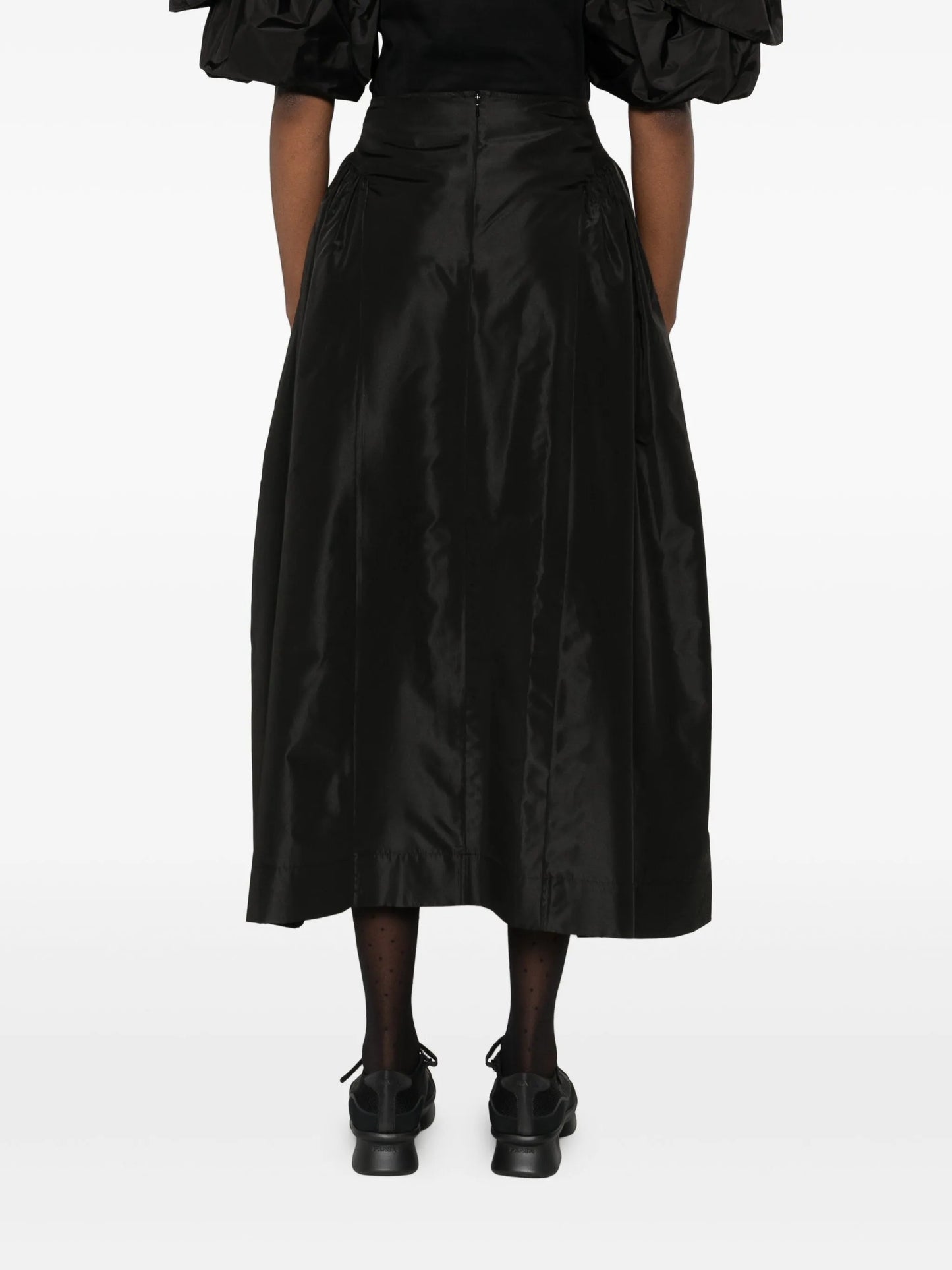pleated-details midi skirt