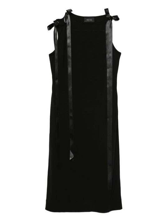 bow strap-detail midi dress