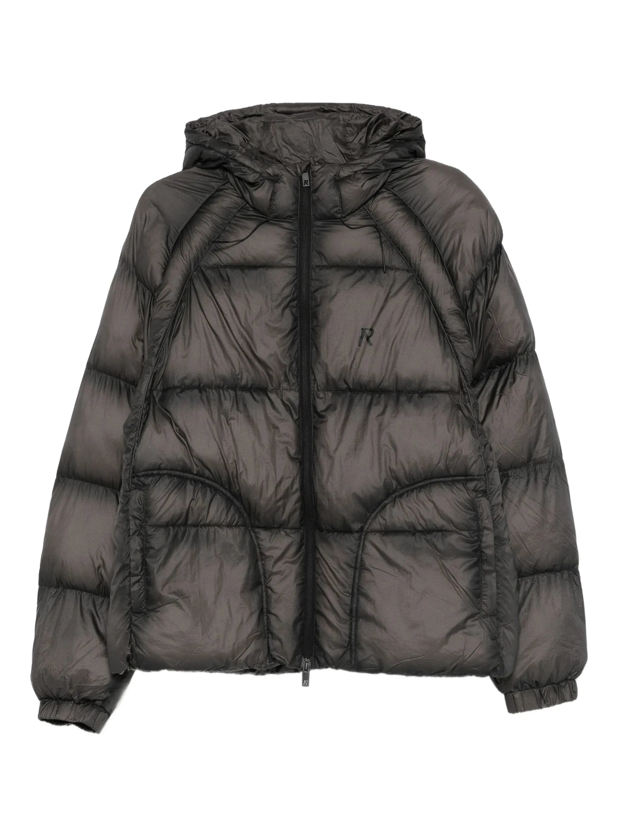 translucent hooded puffer jacket