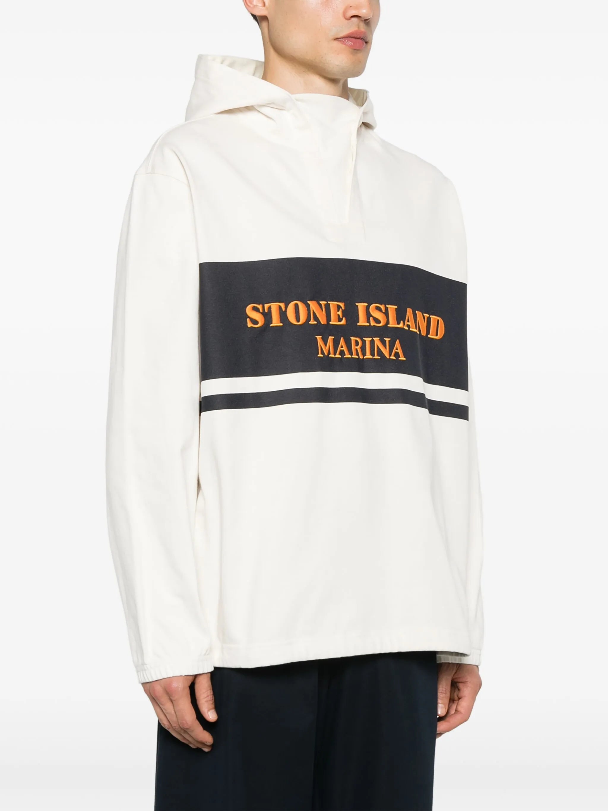 embroidered-logo hoodie