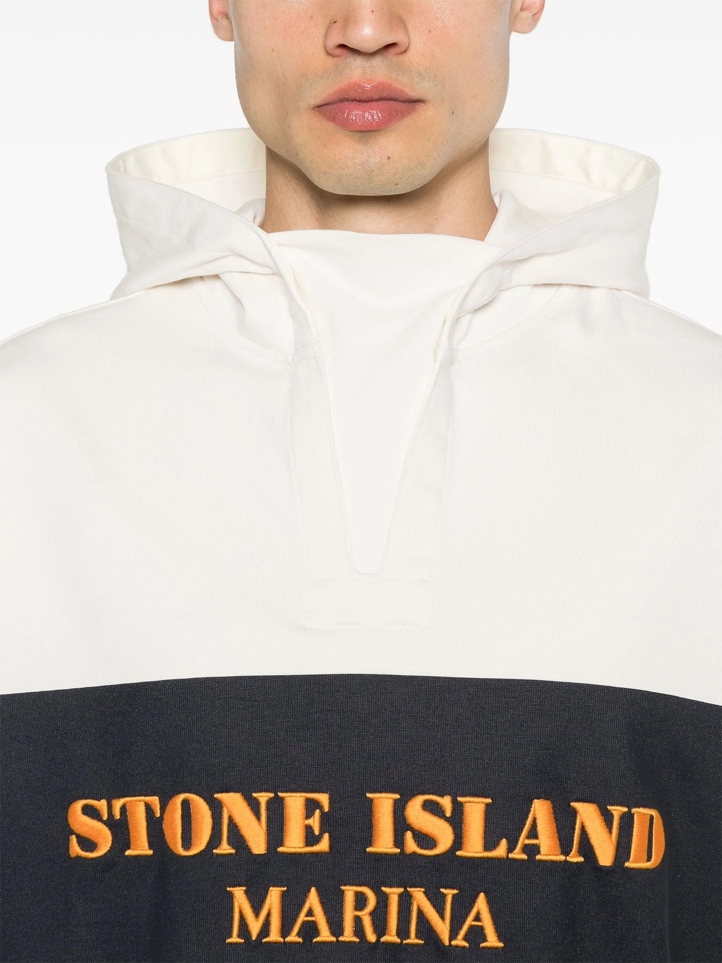 embroidered-logo hoodie