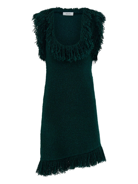 fringe-detail mini dress