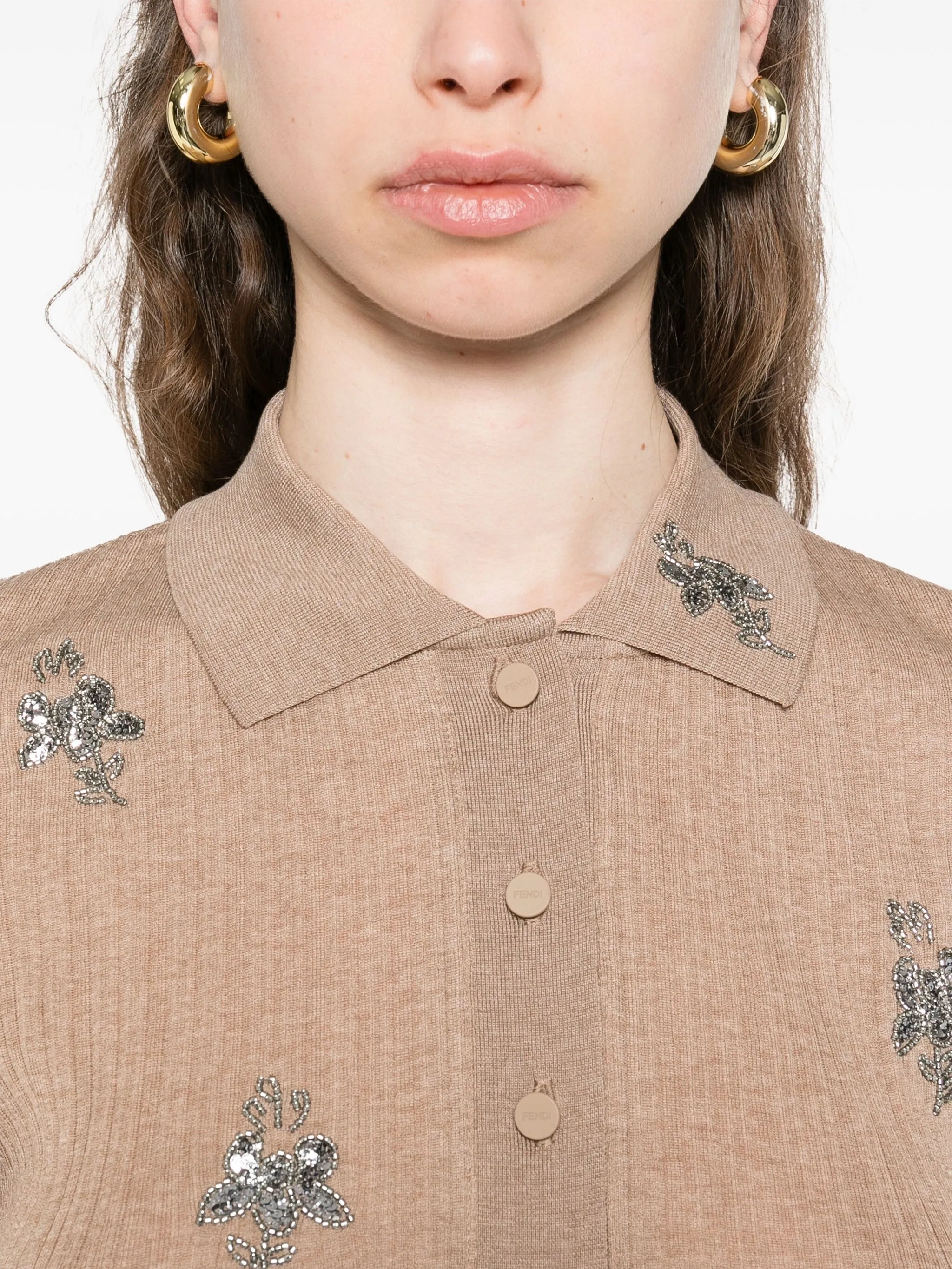 short-sleeve cropped polo top