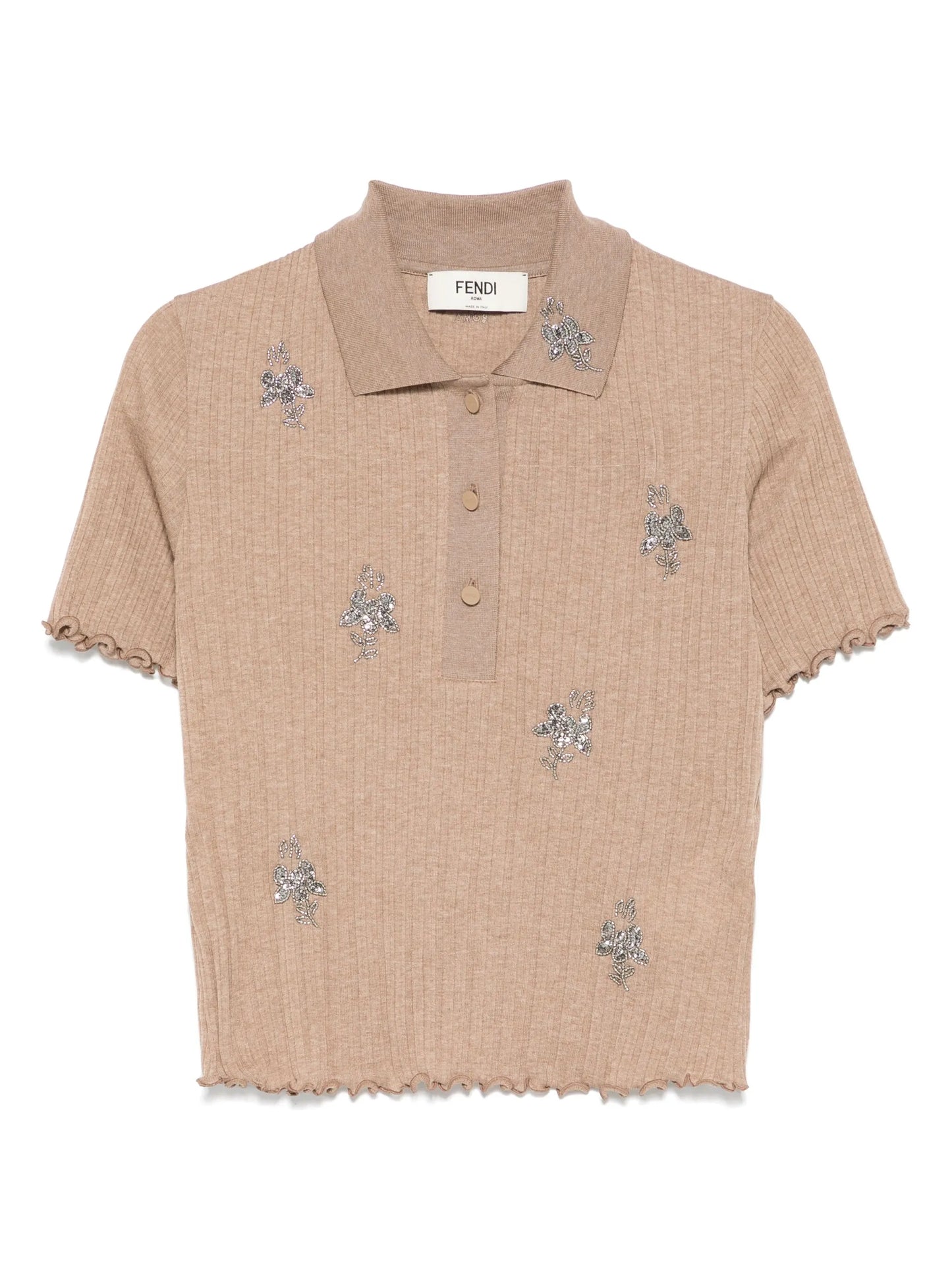 short-sleeve cropped polo top