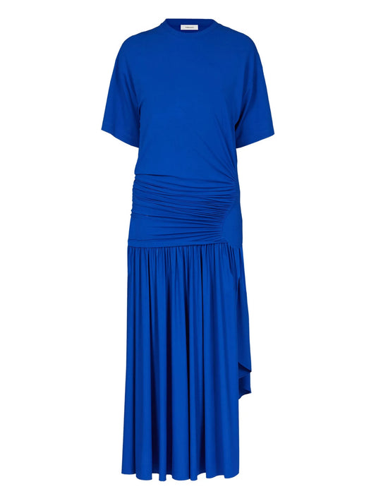 gathered-waist maxi dress