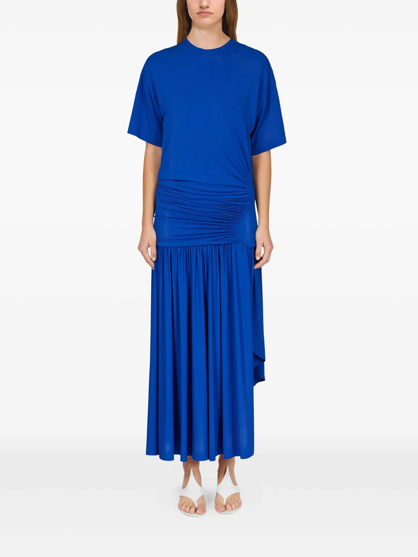 gathered-waist maxi dress