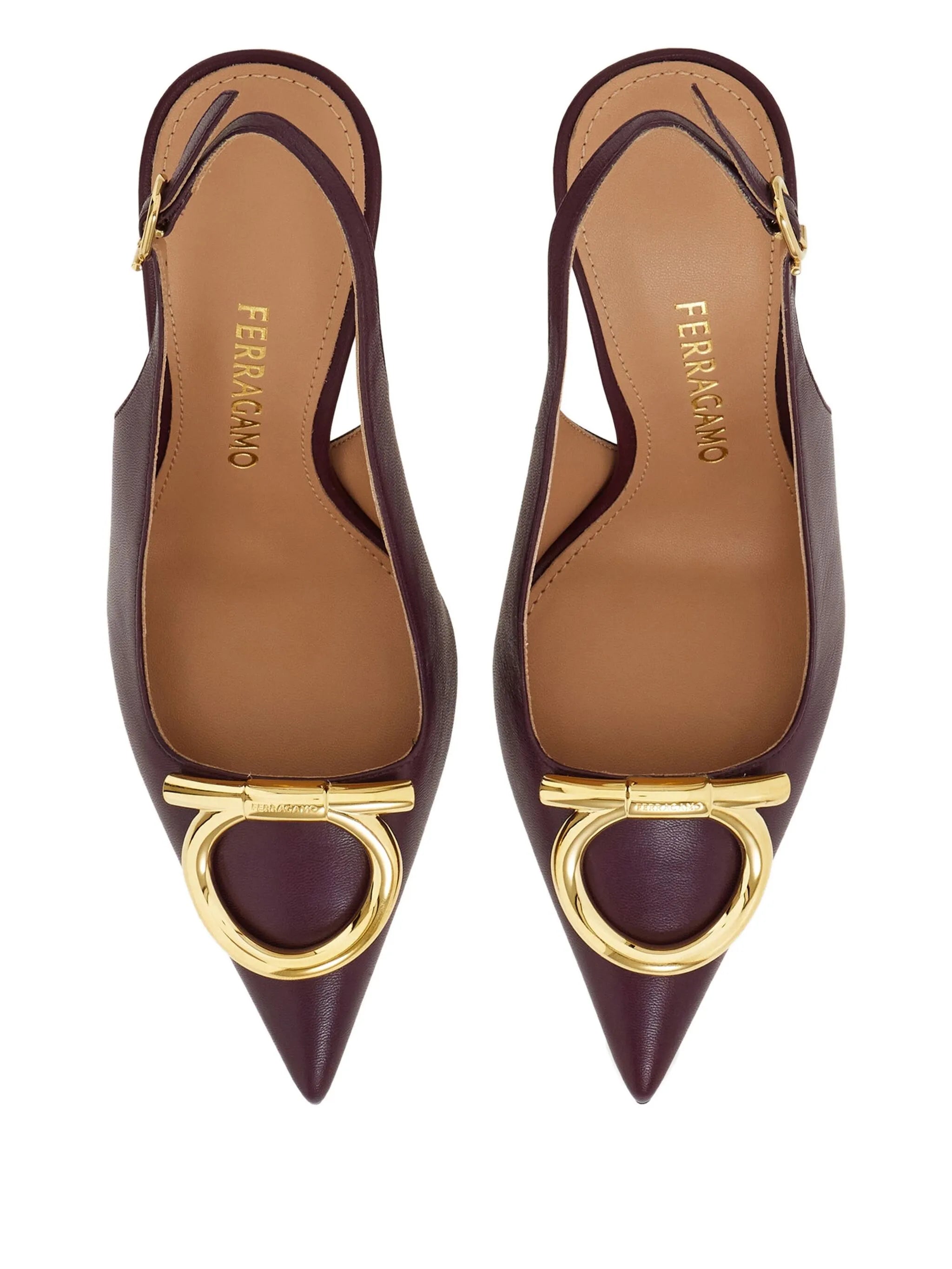 95mm Gancini leather pumps