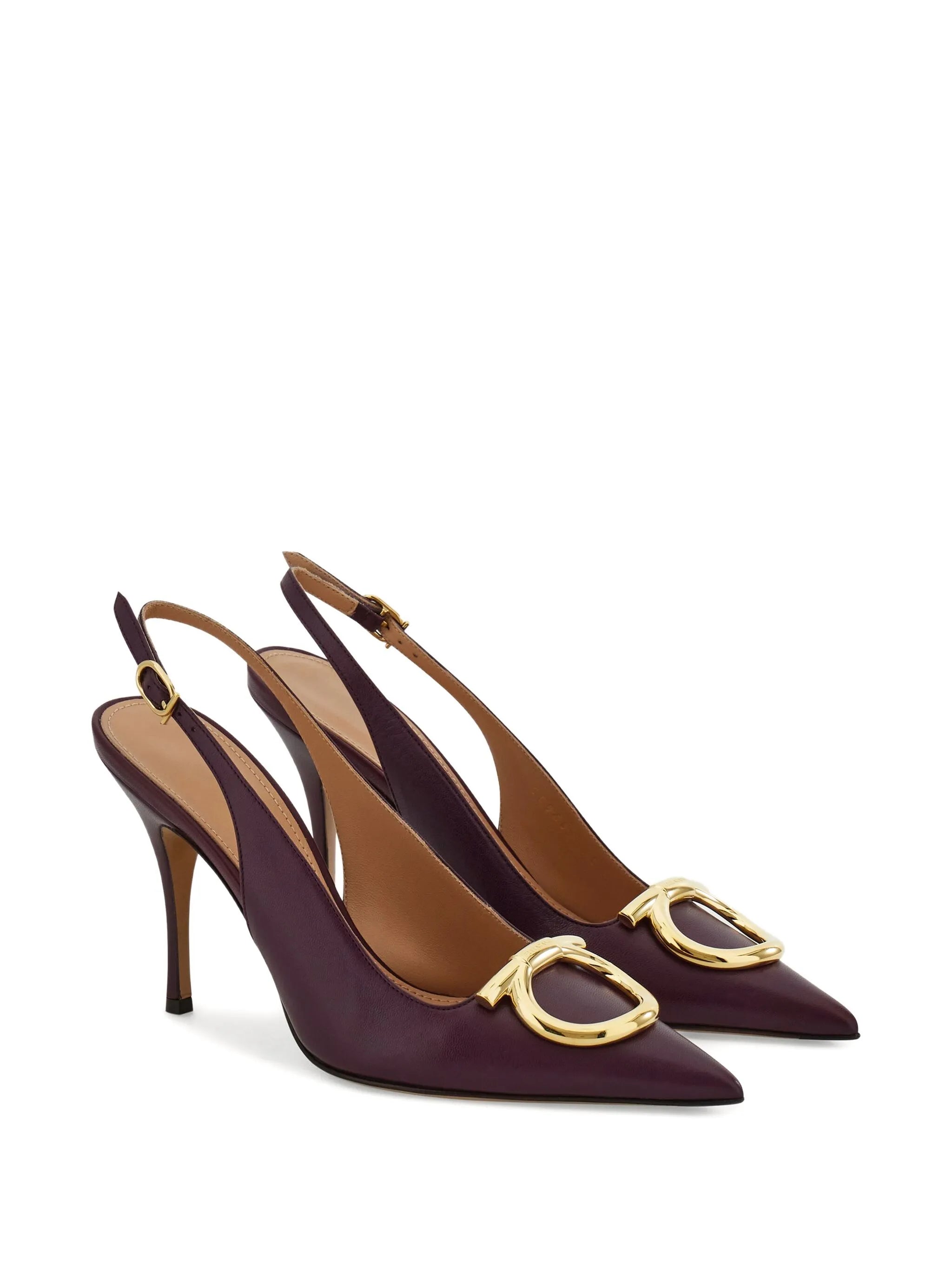95mm Gancini leather pumps
