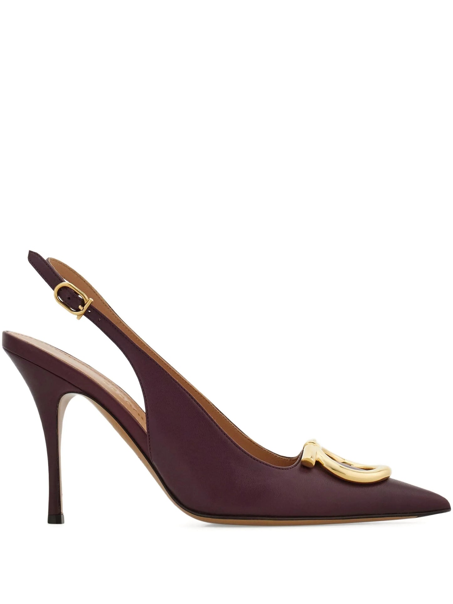 95mm Gancini leather pumps