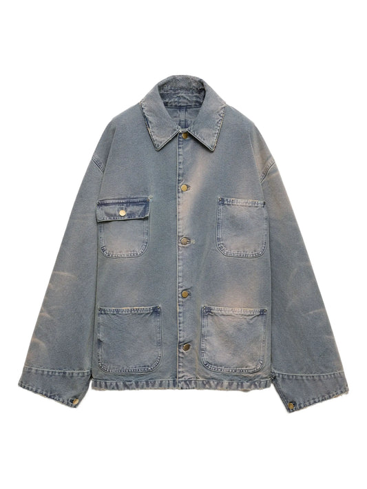 distressed-effect jacket