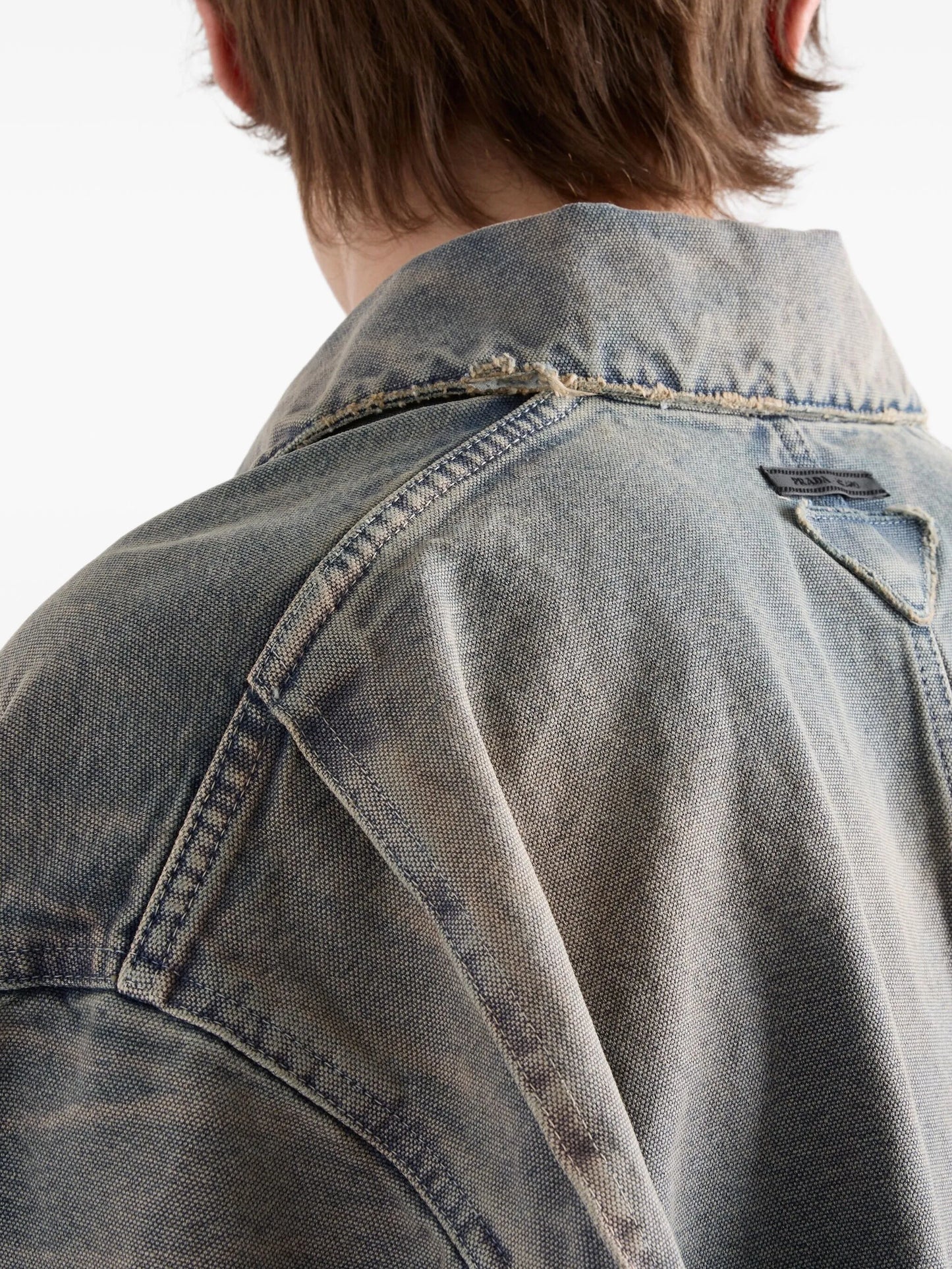 distressed-effect jacket