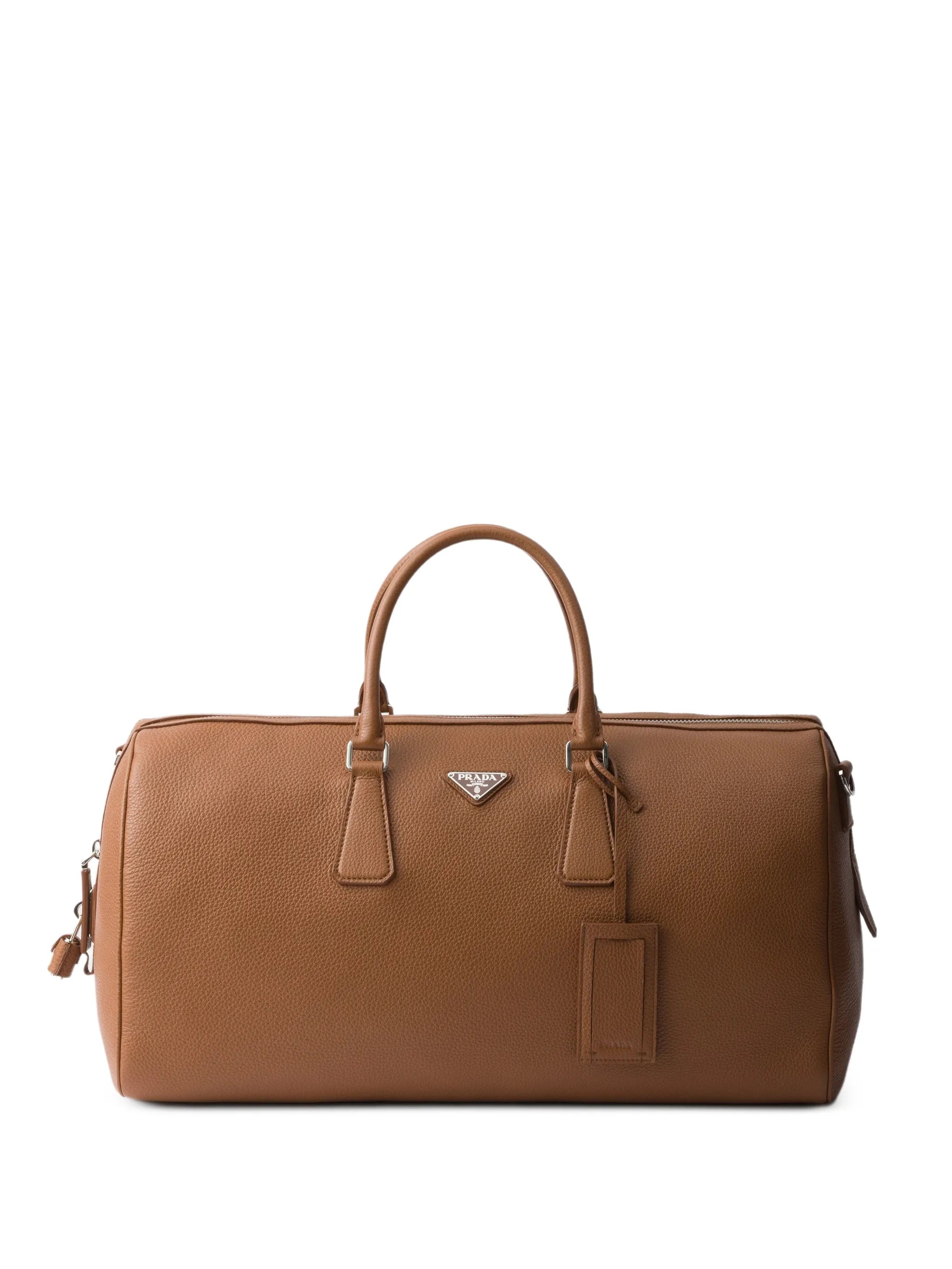 textured leather duffle bag