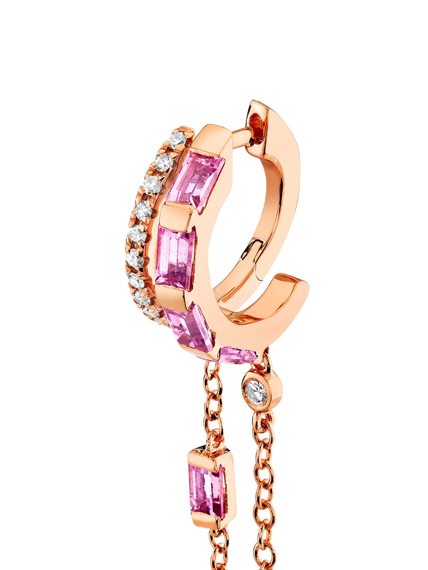 18K rose gold Double Mixed Fringe sapphire earrings