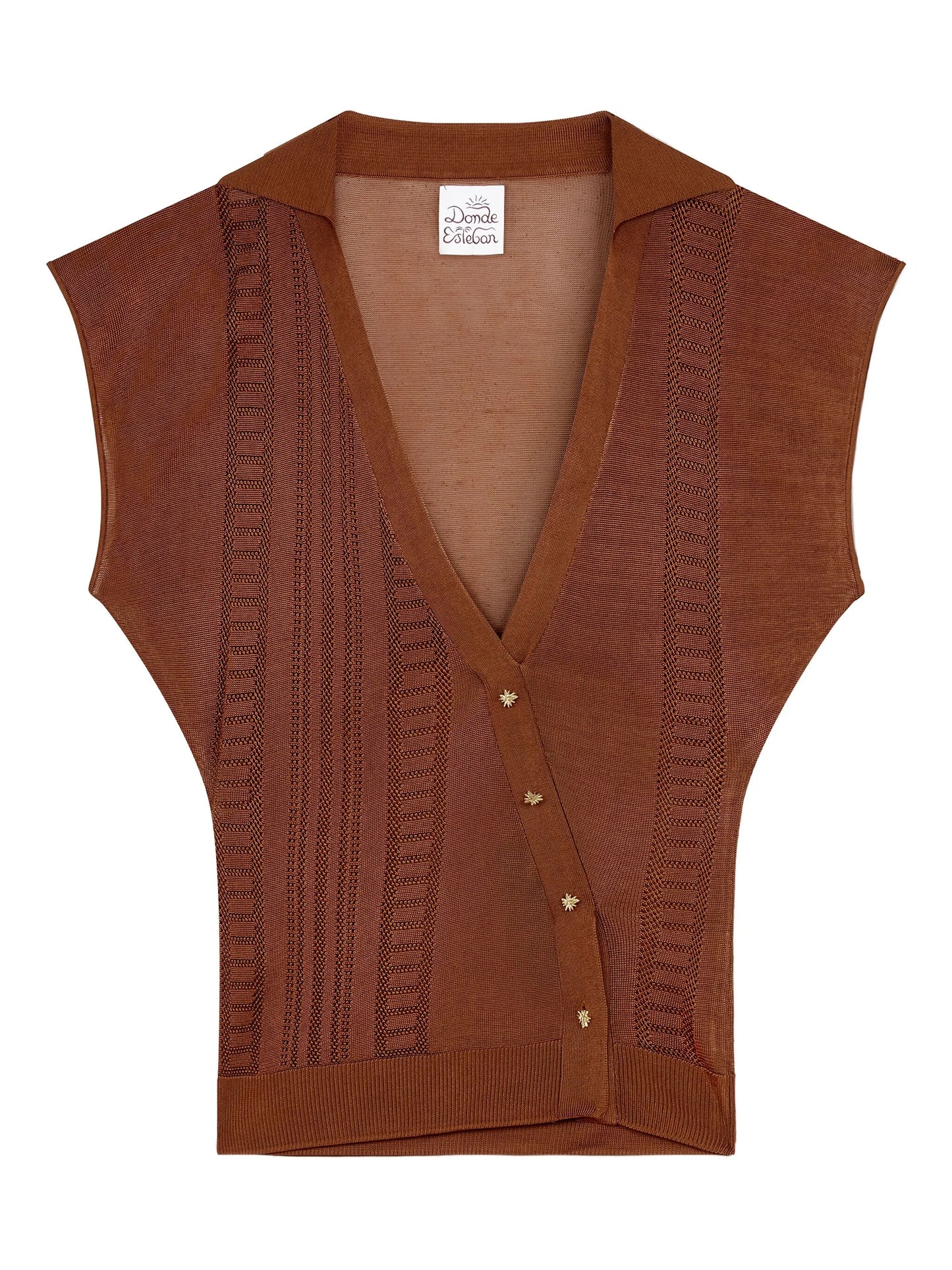 Guayabera semi-sheer top