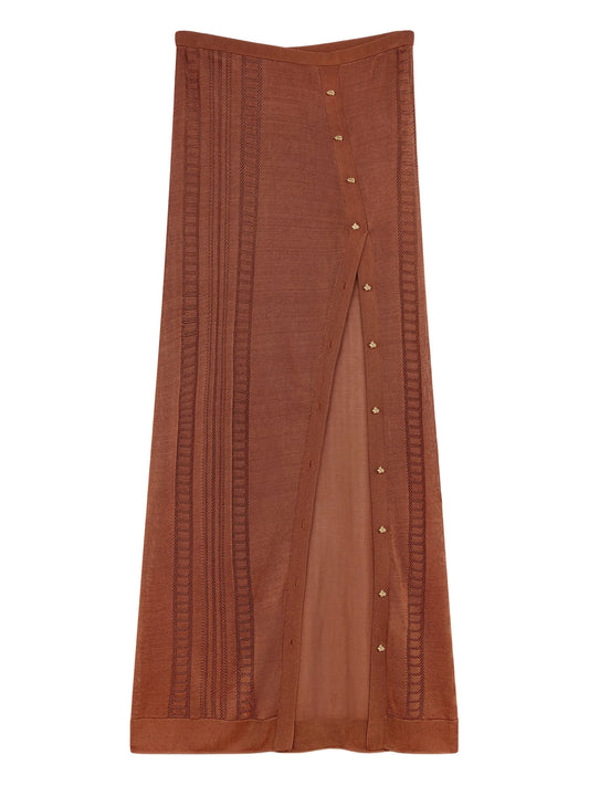 Guayabera knitted maxi skirt