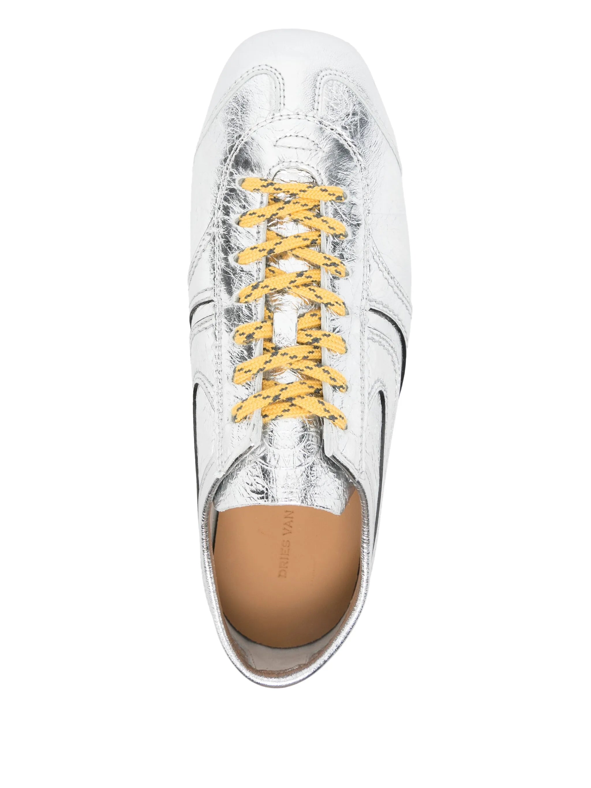 metallic-finish sneakers