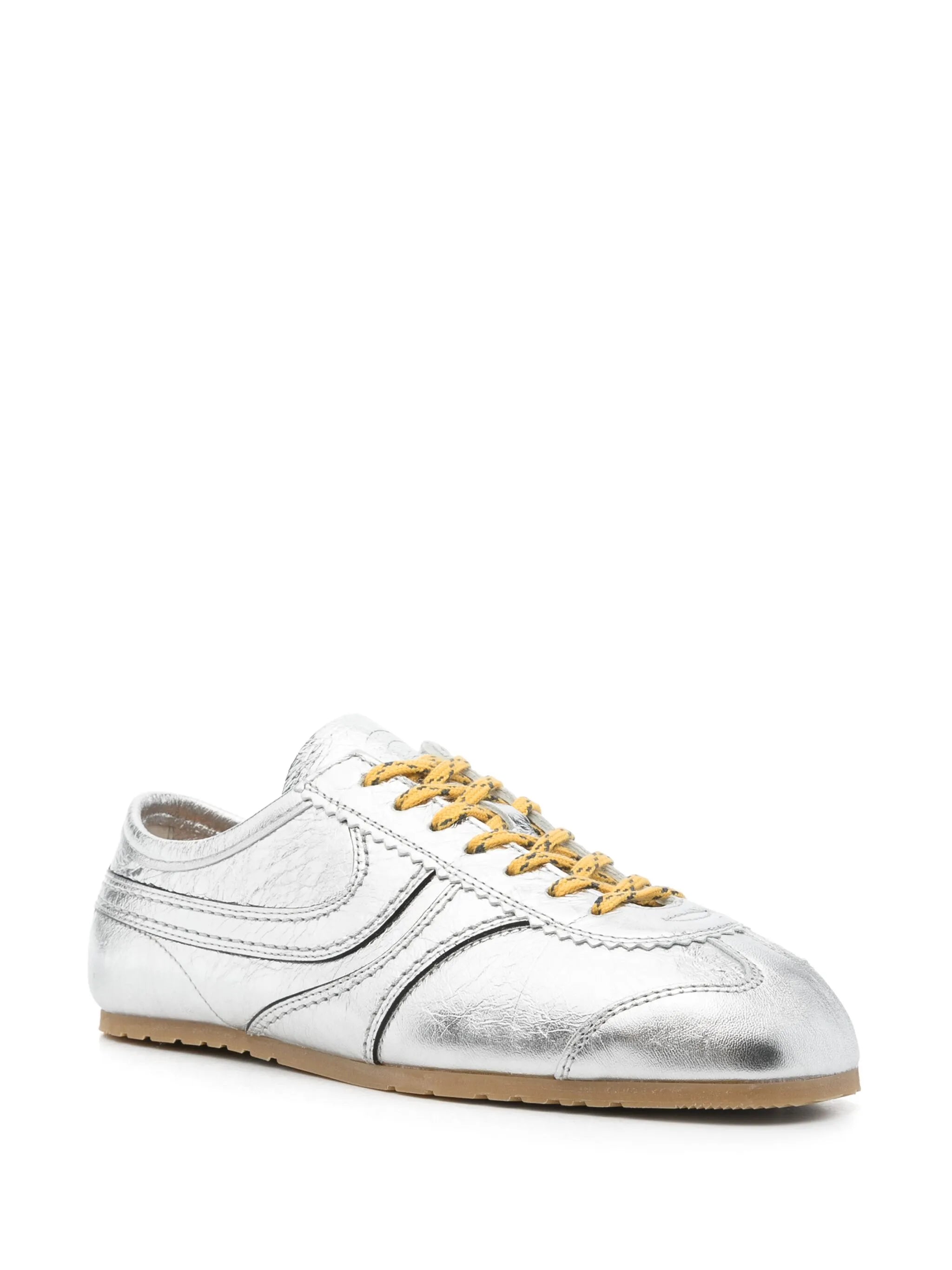 metallic-finish sneakers