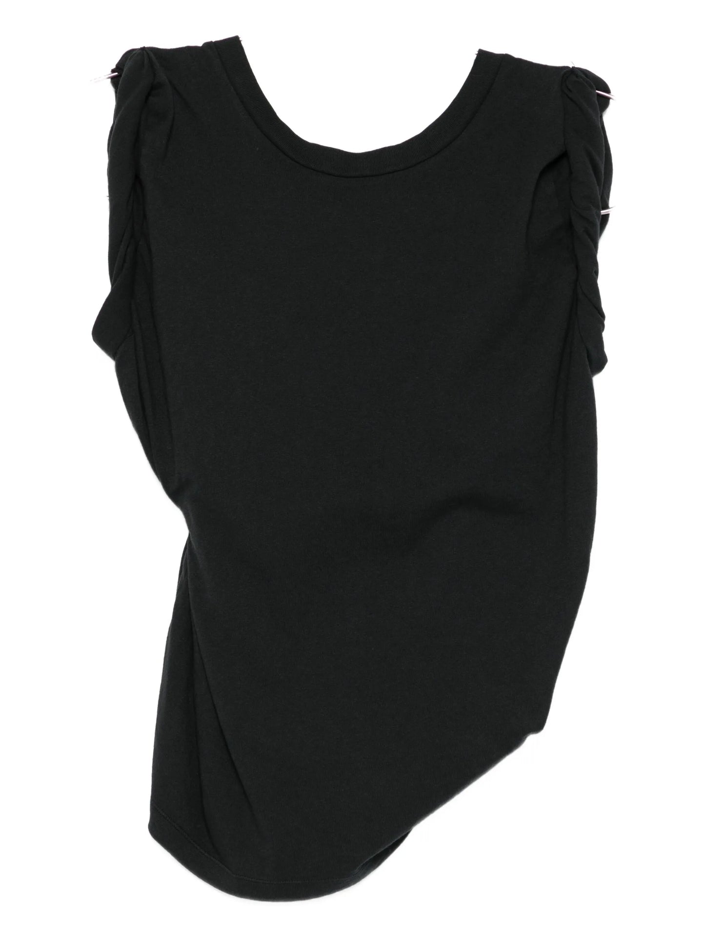 twisted boat-neck top