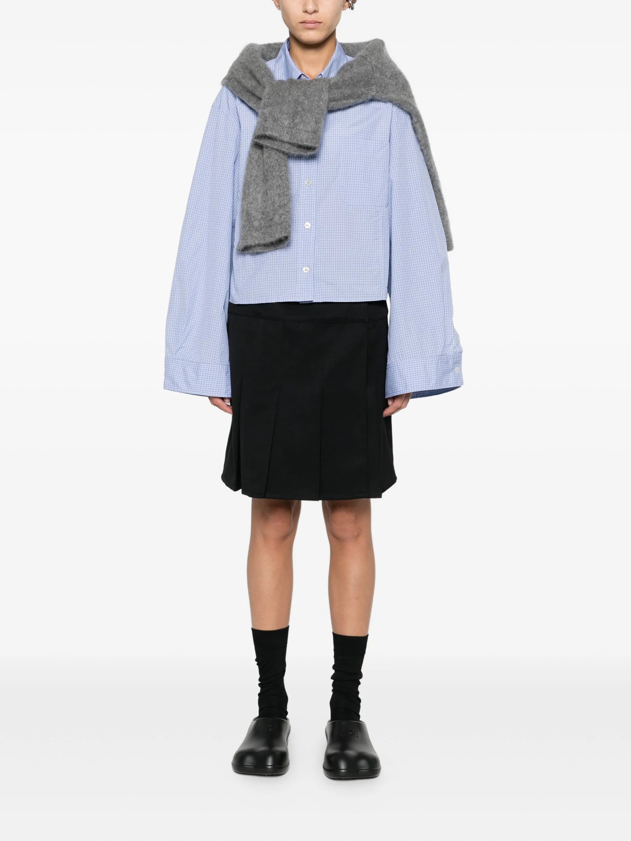 pleated mini skirt