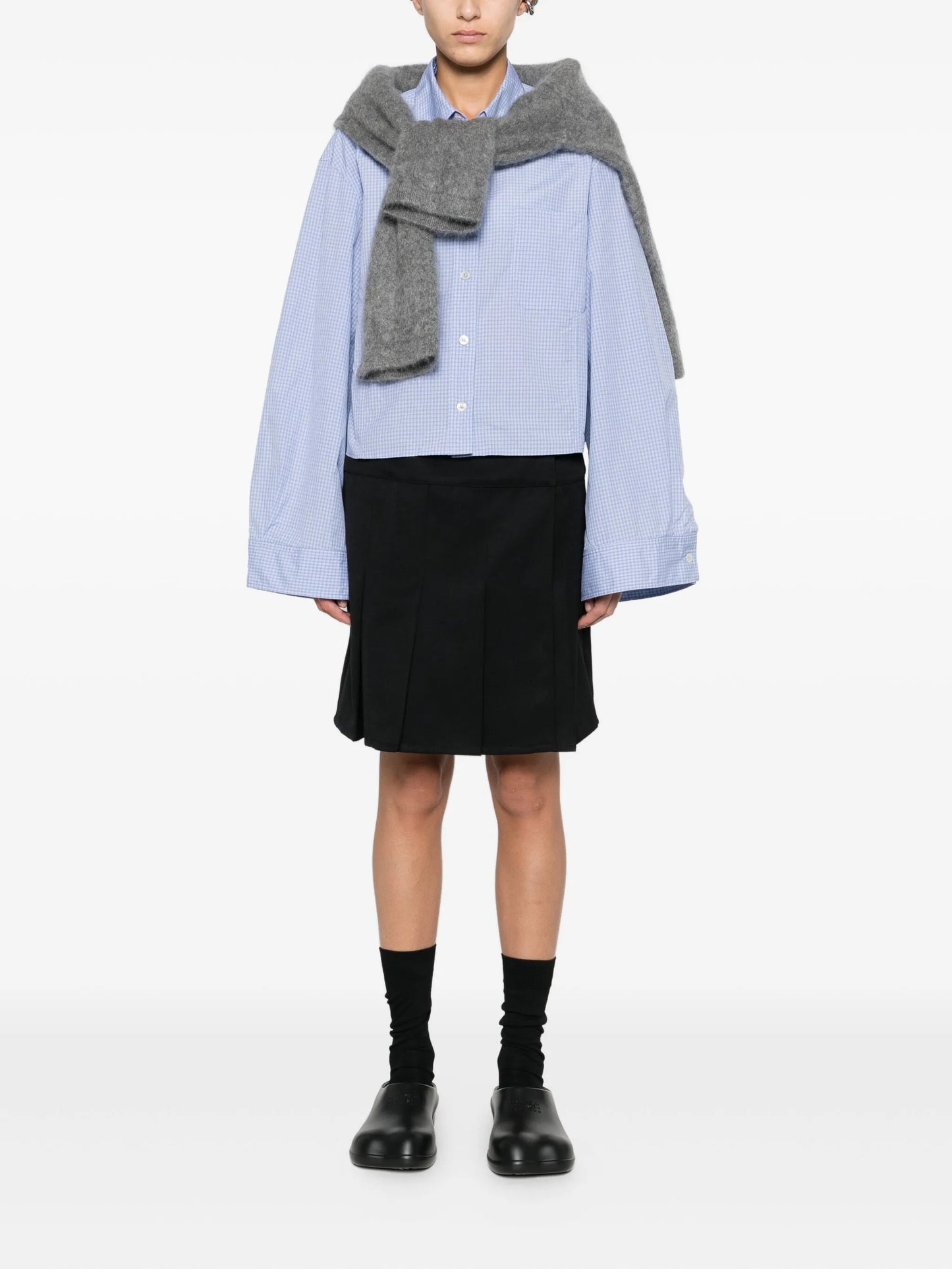 pleated mini skirt