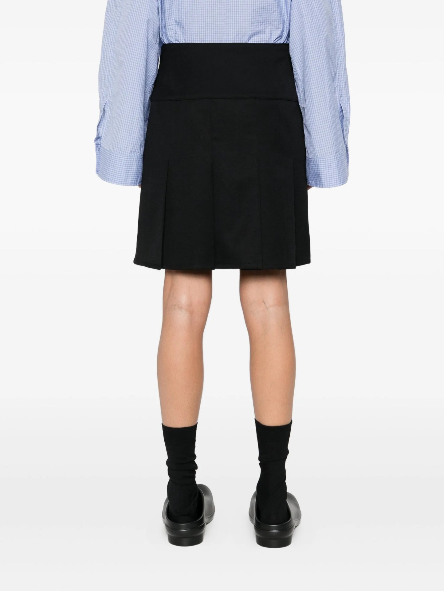 Girdle pleated mini skirt